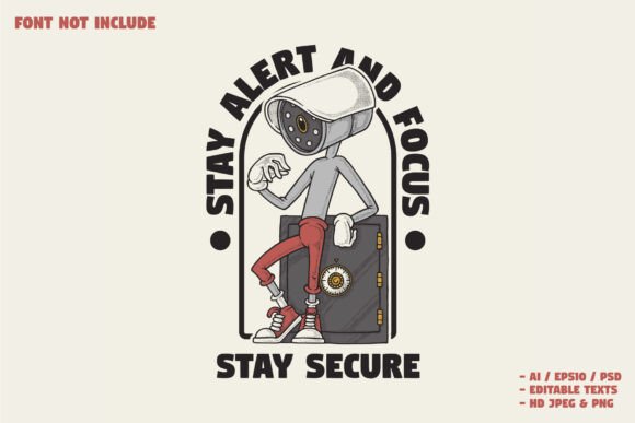 Cctv with Safety Box Retro Mascot