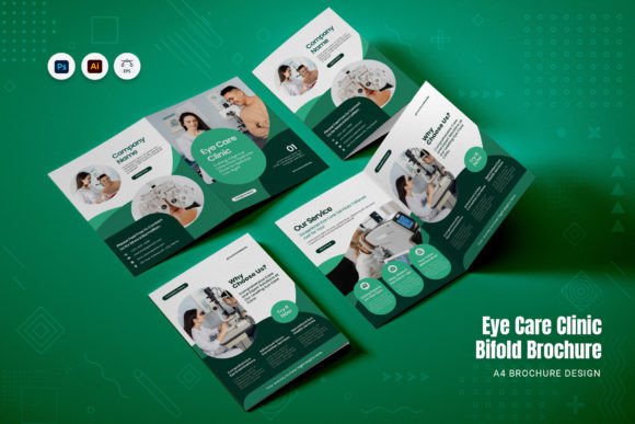 Eye Care Clinic Bifold Brochure Template