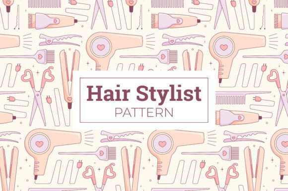 Hair Stylist Pattern: A Romantic Doodle Design