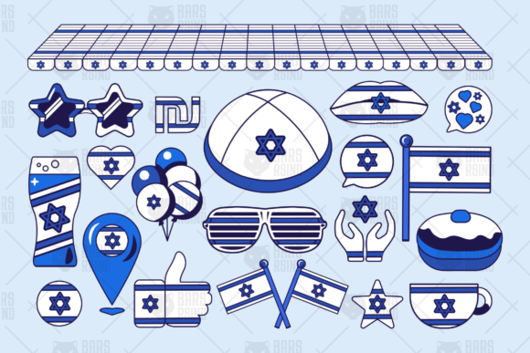 Israel Set: A Practical Review of the Cartoon Outline Vector Collection