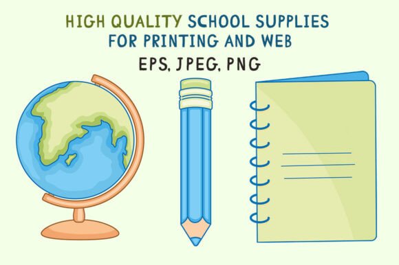 Set of School Supplies: A Professional Design Resource