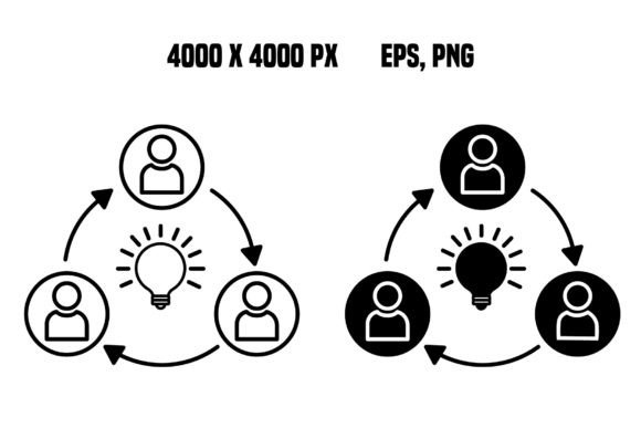 Share Idea Icons: Vector Teamwork Assets for Web Design
