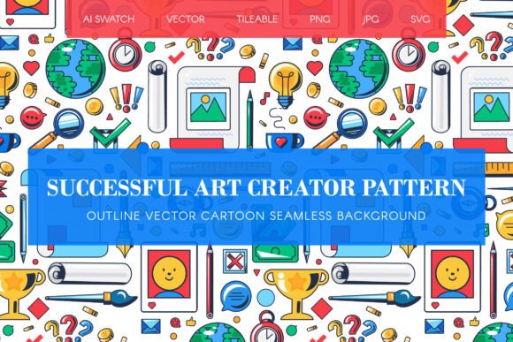 Successful Art Creator Seamless Pattern