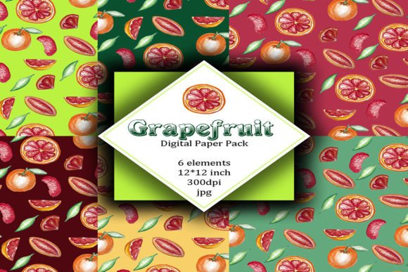 Watercolor Grapefruit Pattern: Fresh Design Elements